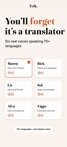 Tolk · Live Voice Translator iPhone screenshot