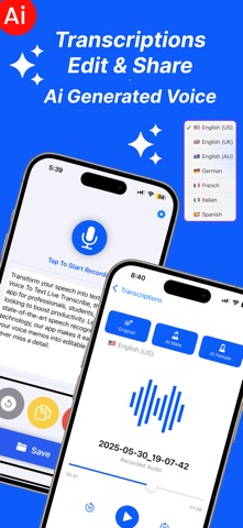 Voice To Text  Live Transcribe iPhone screenshot