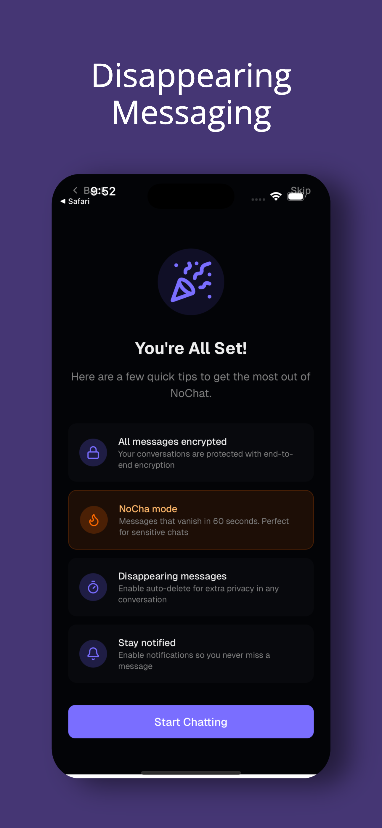 NoChat - Ultra Private Chat