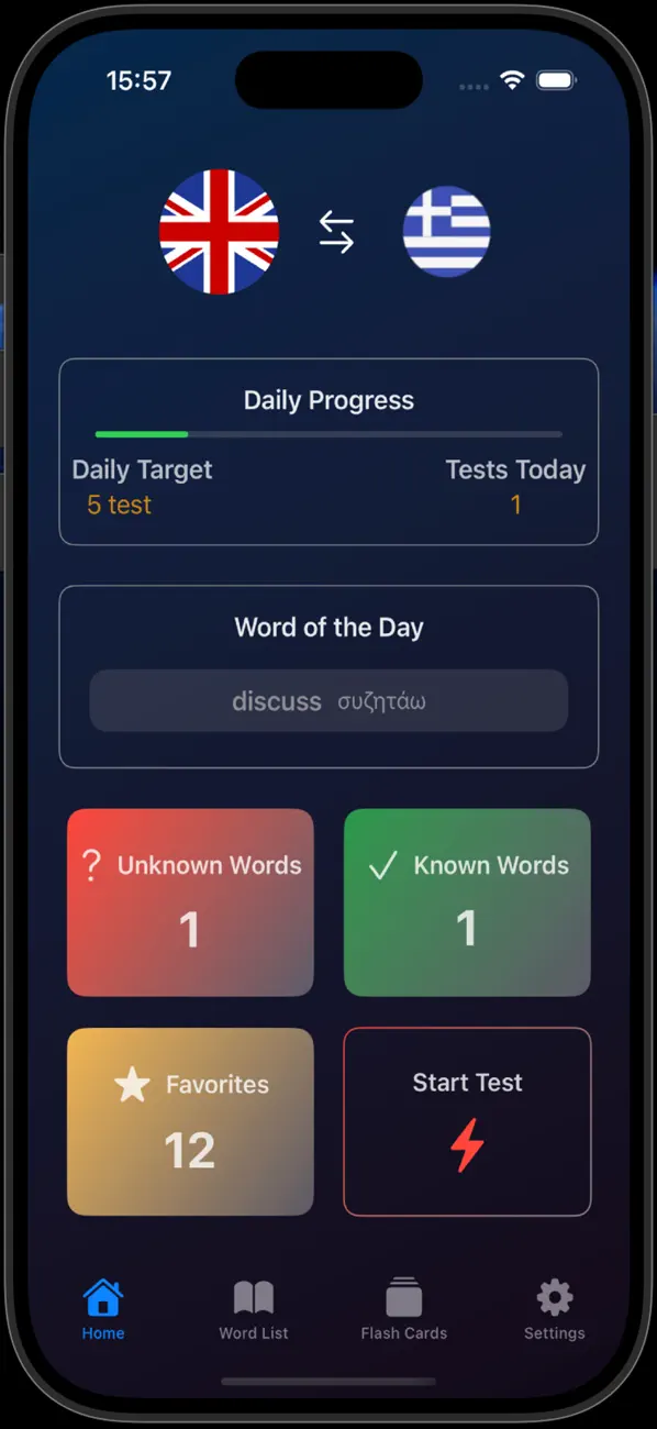 Screenshot #1 pour Luna Greek Verbs Test