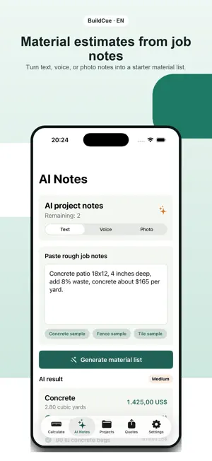 Material Estimator BuildCue screenshot 1