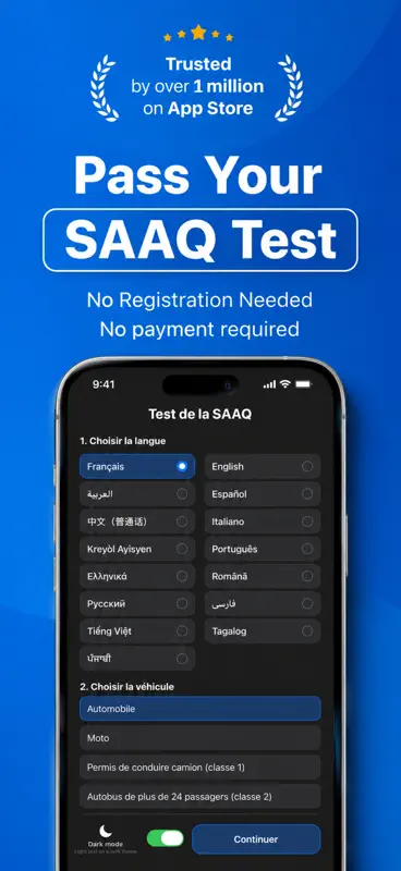 Test SAAQ screenshot 1 of 9