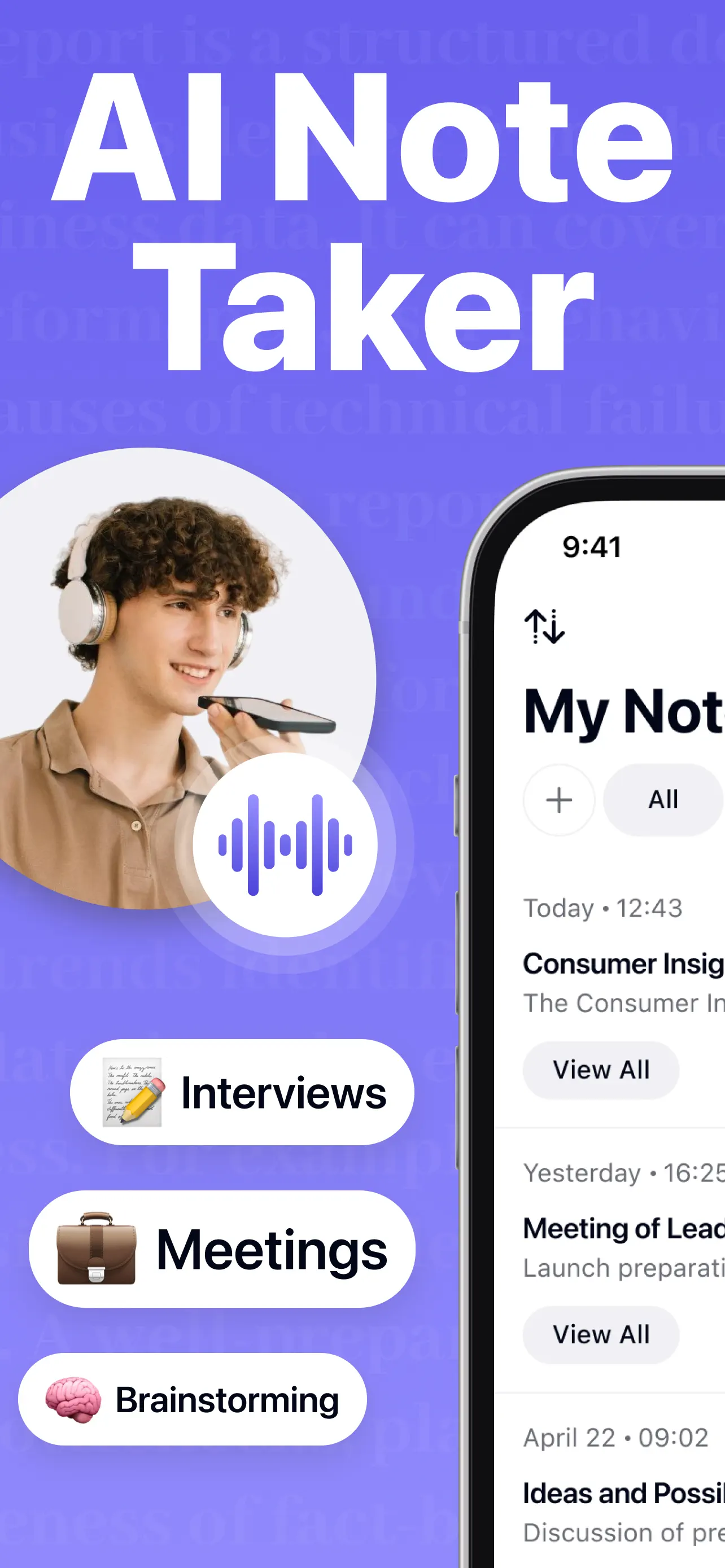 AI Note Taker - Audio to Text screenshot 1