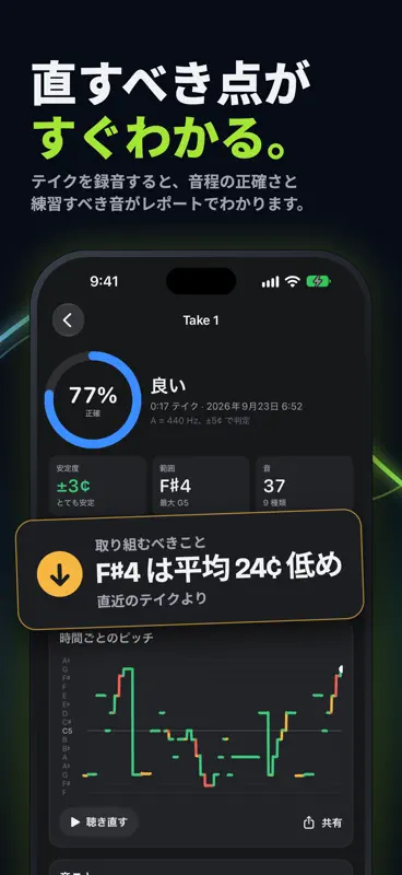 Overtone: チューナー＆メトロノーム screenshot 8 of 10