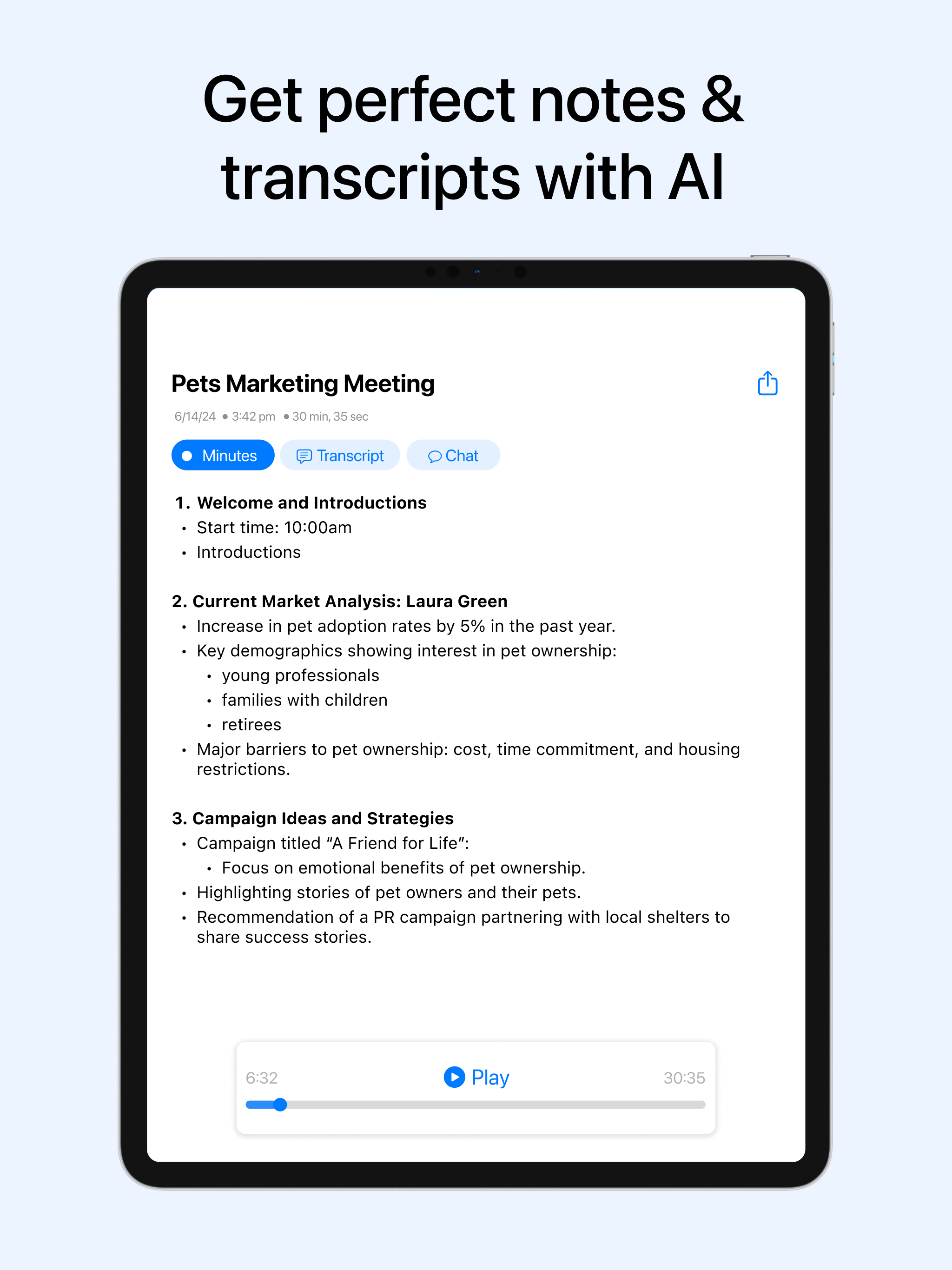 Minutes: AI Meeting Note Taker