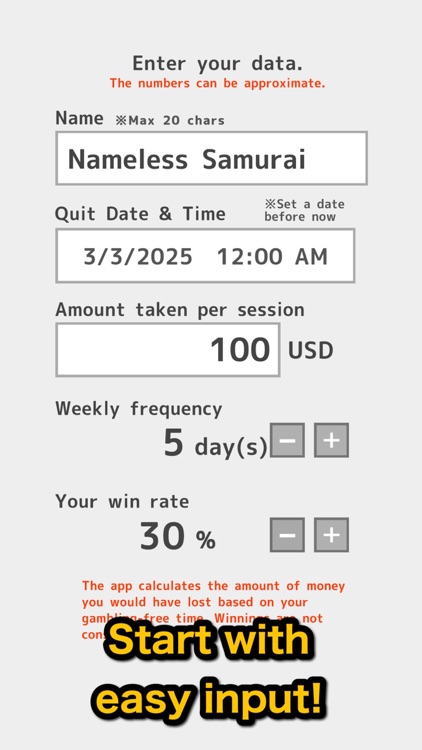 Quit Gambling - No Bet Samurai