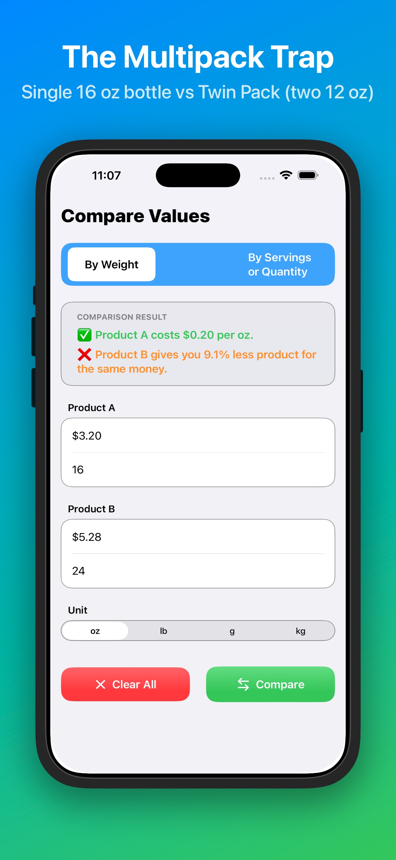 Screenshot 1 of theBetterDeal:Price Calculator