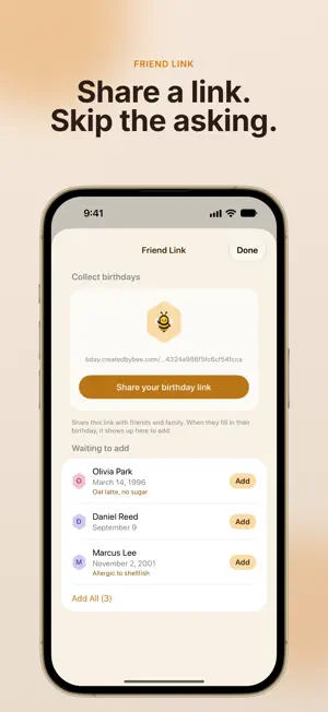 BeeDay: Birthday Reminder screenshot 4
