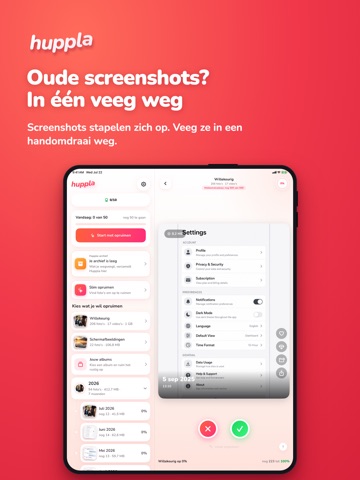 Huppla: foto's opruimen iPad screenshot 10
