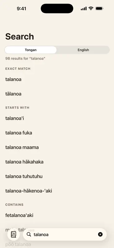 Tongan-English Dictionary screenshot 3 of 8