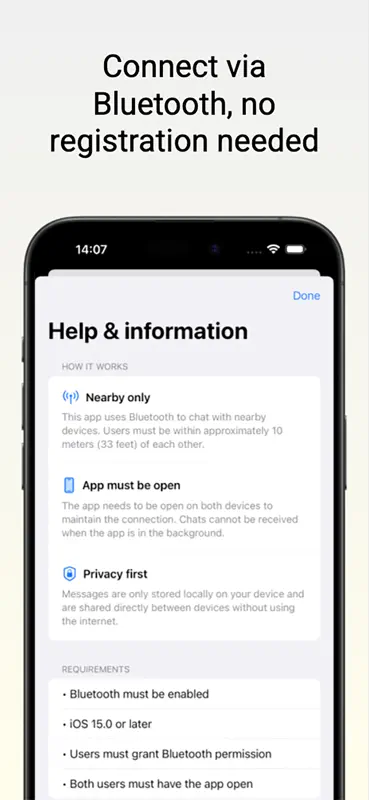 Nearby Bluetooth Chat screenshot 3 of 4