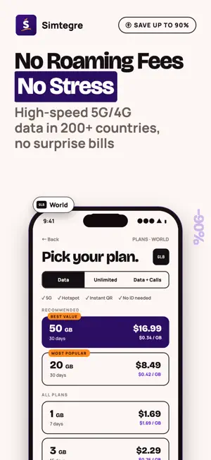 Simtegre eSIM: Travel Internet screenshot 2