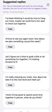 What do I say next? screenshot