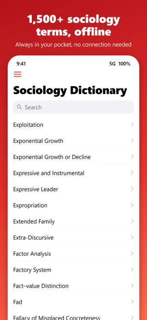 Sociology Dictionary Offline screenshot 1