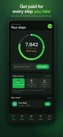 Steps Club: Earn Money to Walk iPhone screenshot