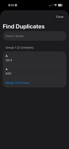 Contacts Manager iPhone screenshot
