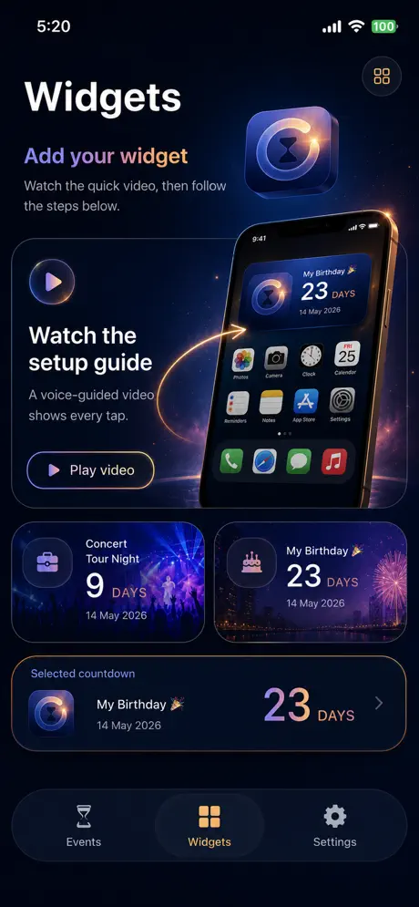 Next Up: Countdown Widget 倒计时小组件应用截图