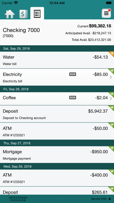 Greenwoods State Bank Business Screenshot