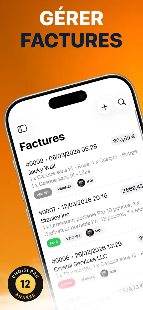 Screenshot #1 pour Factures & Paiements Pro