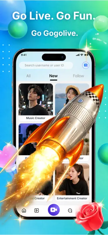 GOGOLIVE Video–Go Live, Chat screenshot 1 of 4