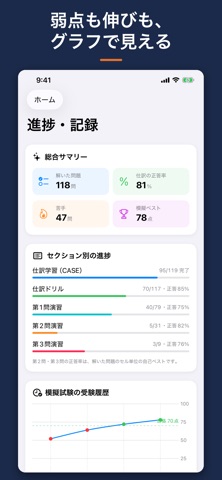 簿記3級 これ1つで｜学習・ドリル・模擬・進捗 iPhone screenshot