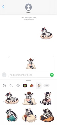 Napping Zebra Stickers Screenshot 4 of 4