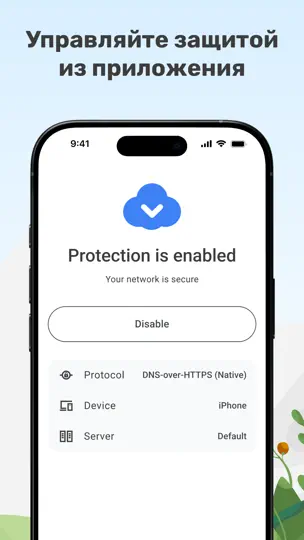 Скриншот AdGuard DNS на iPhone 4