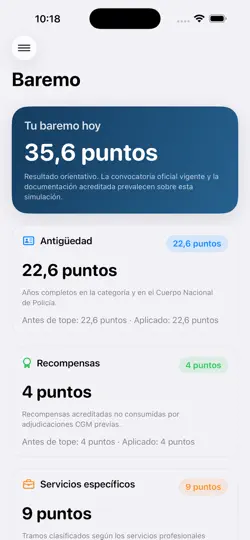 Captura de pantalla de Calculadora CGM CNP en iPhone 2