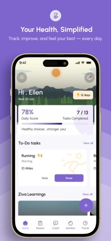 Ziva: Personalized Wellness Screenshot 1 of 8