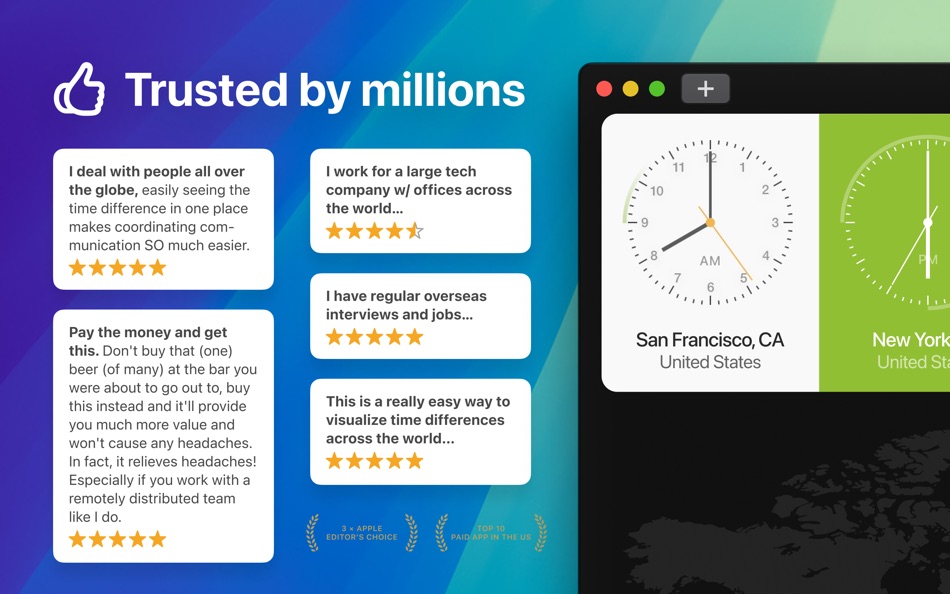 #4. World Clock Pro: Time Zones (macOS) 由: Alex Komarov Inc.