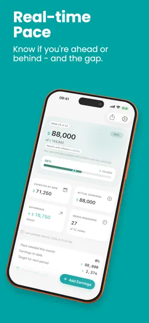 Goal Cue: Income Tracker screenshot 1