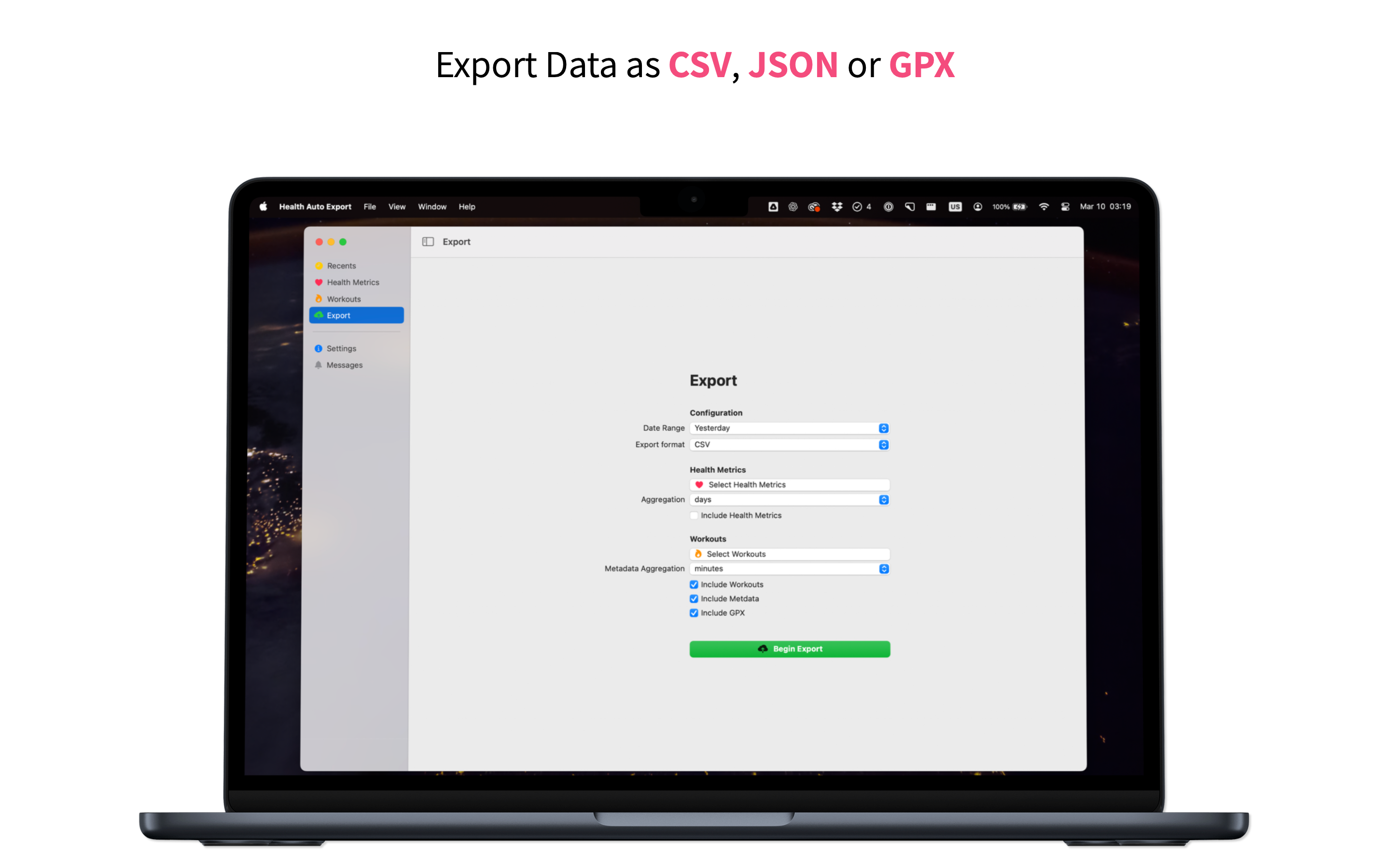 Health Auto Export - JSON+CSV