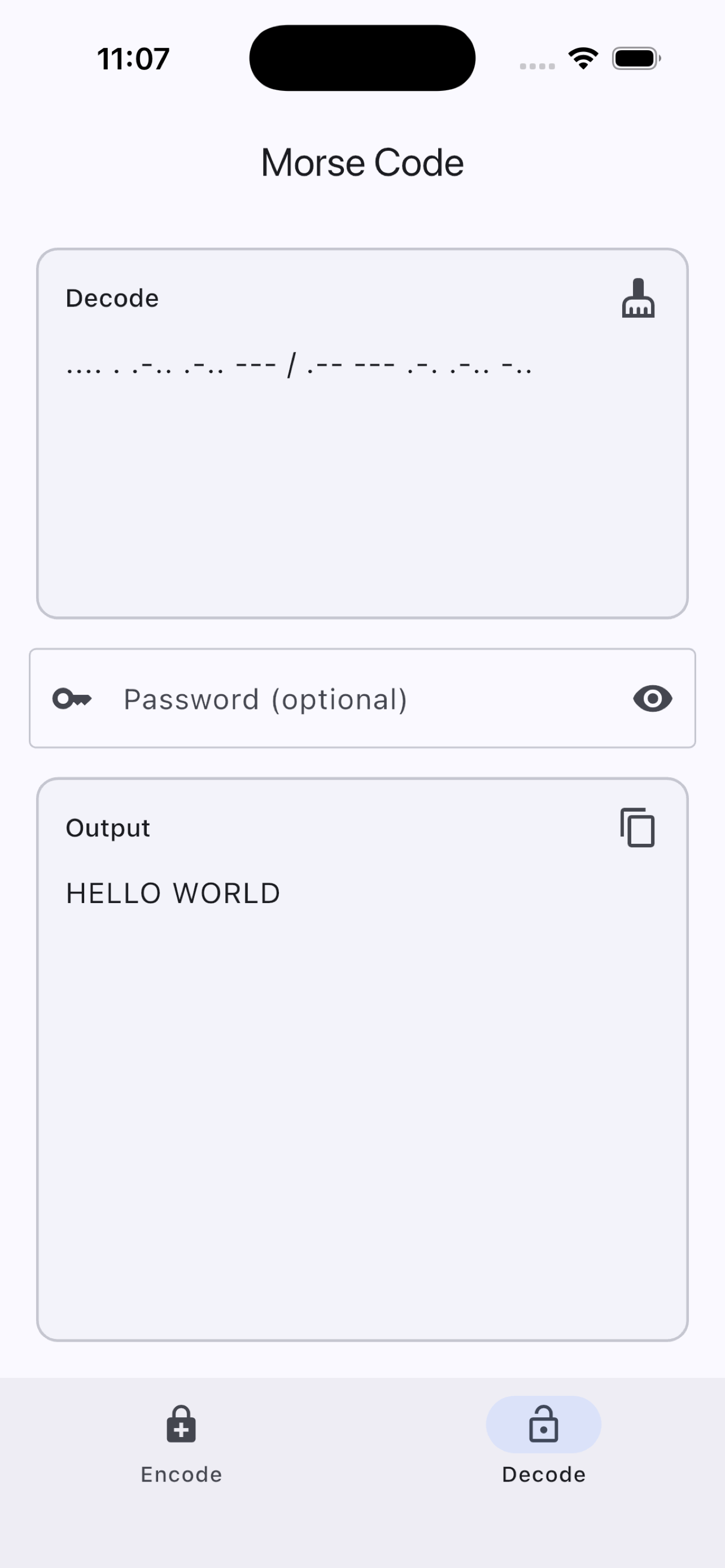 Morse Code with Password screenshot 2