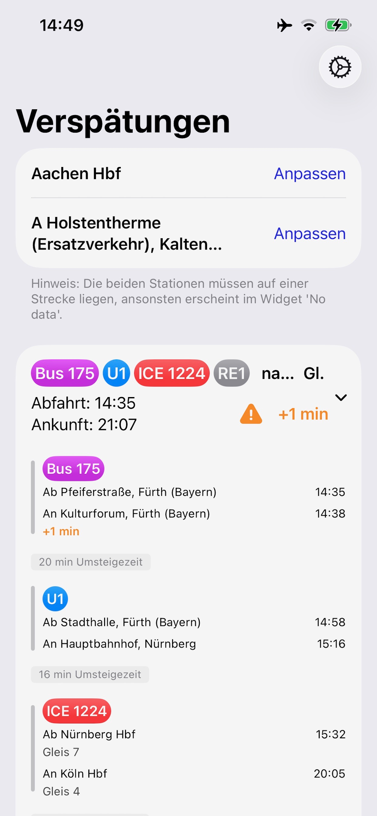 Verspätungen Widget für DB screenshot 8