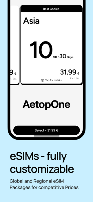 AetopOne: Global eSIM & Data Screenshot 1 of 5