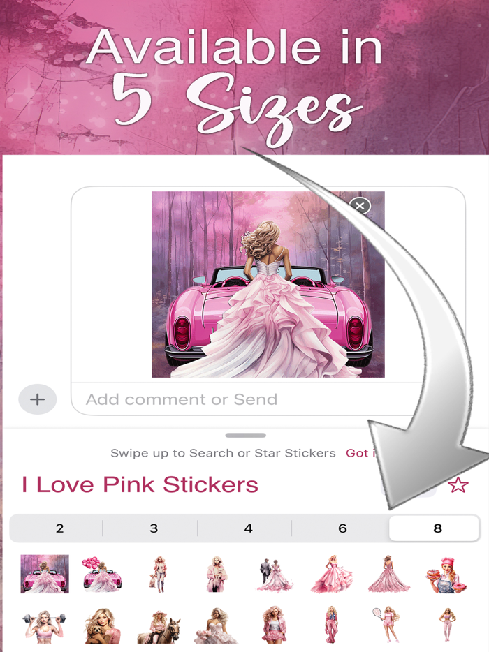 I Love Pink Stickers