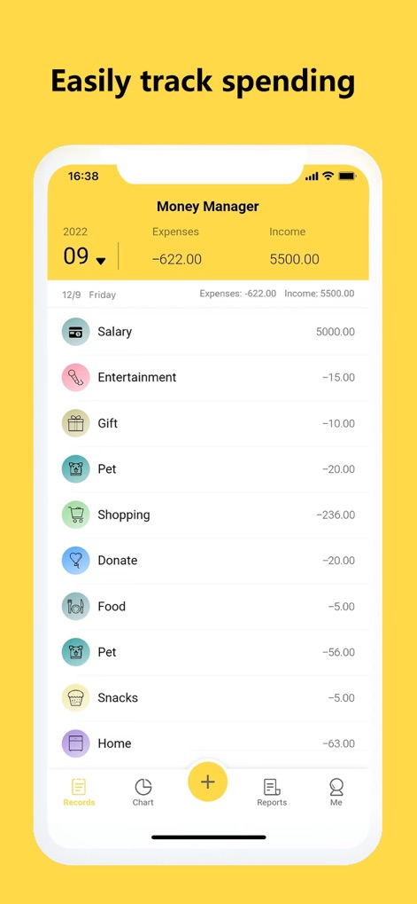 Money Tracker:Expense & Budget - Users can effortlessly monitor daily spending with clear categorized transaction lists and an instant income/expenses summary.