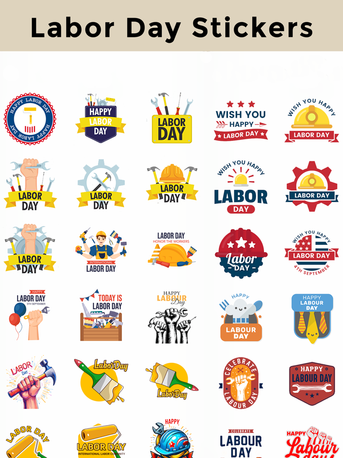USA Labor Day Stickers Emojis