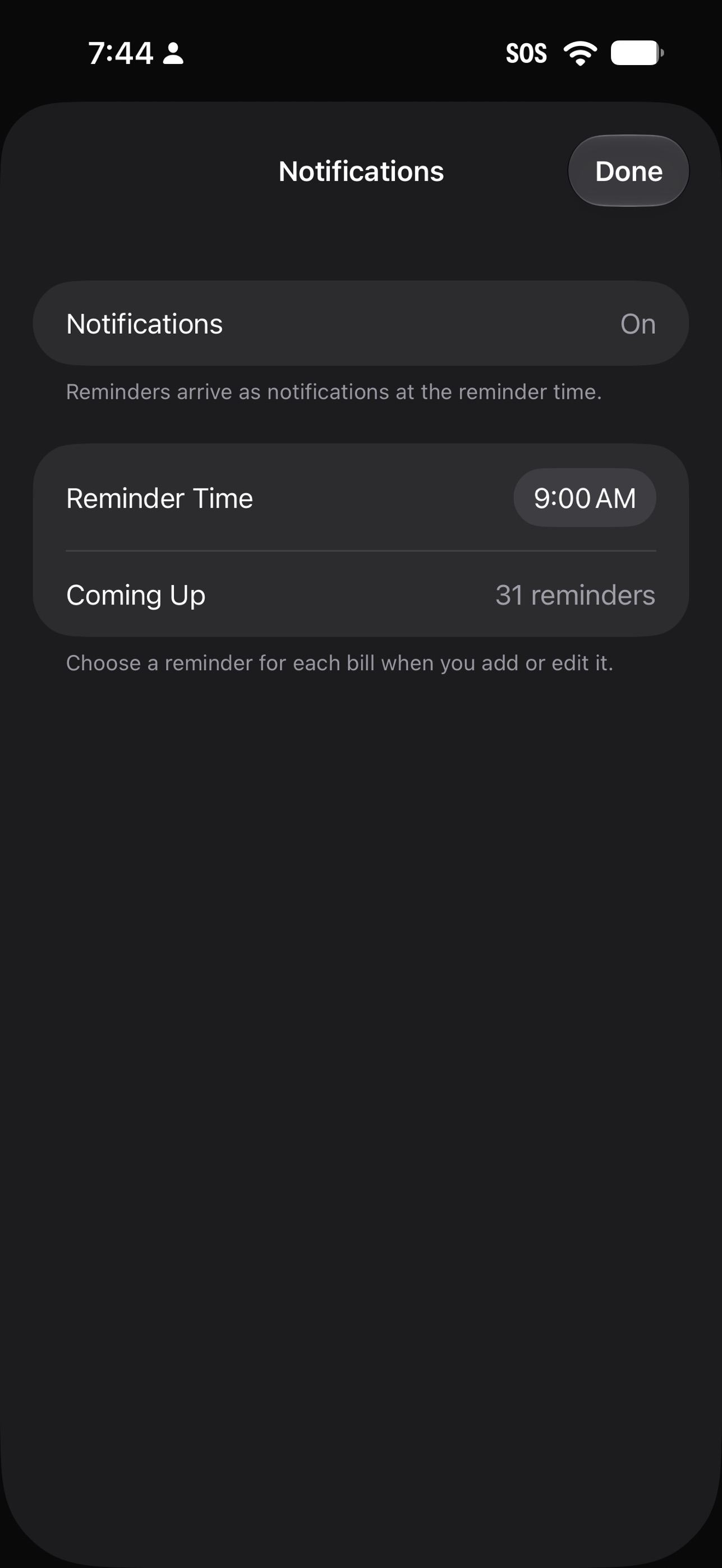 Screenshot 7 of Onyx Bill Organizer