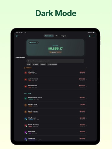 Pocket Register iPad screenshot