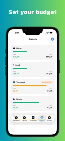 Budget App + Expense Tracker iPhone screenshot