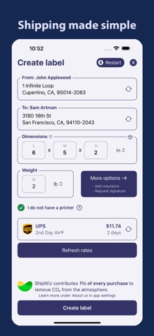 ShipWiz - Shipping Labels Screenshot 5 of 5