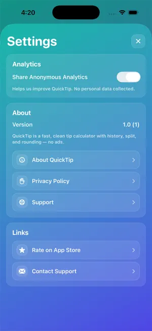QuickTip Bill Split screenshot 2