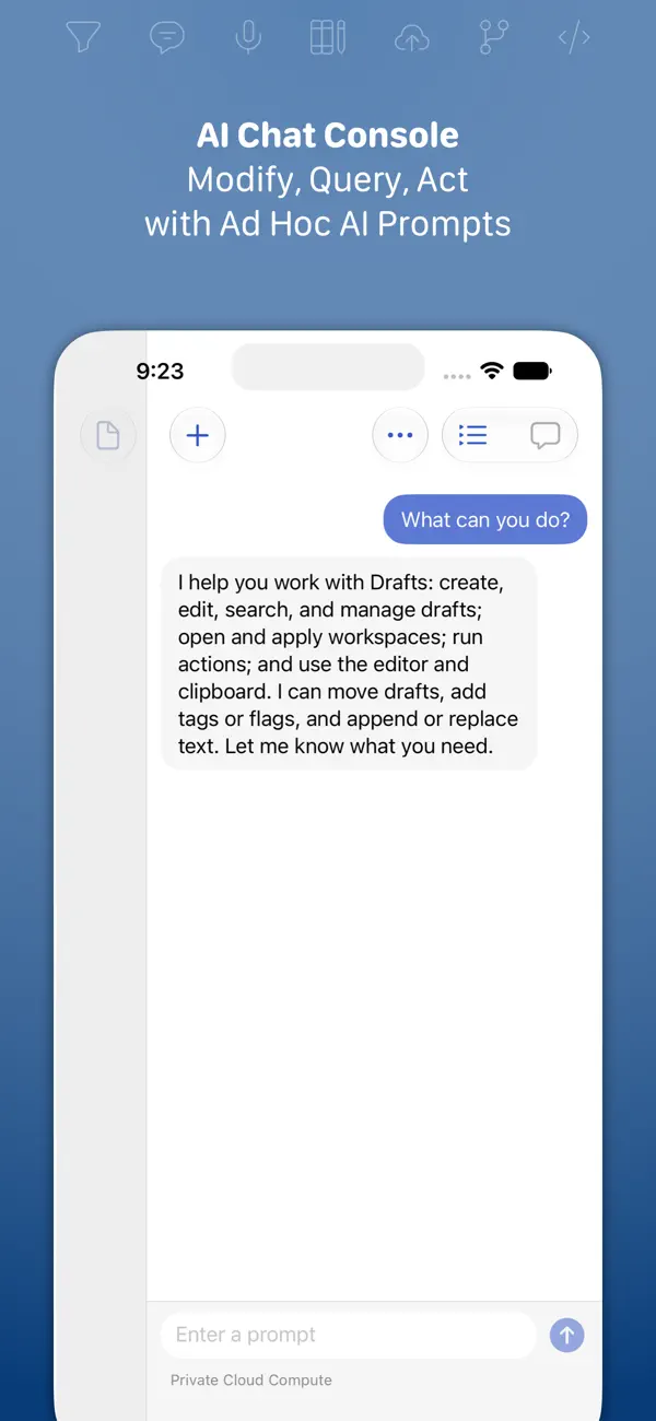 Drafts iPhone App Screenshot 6 – Produktivität