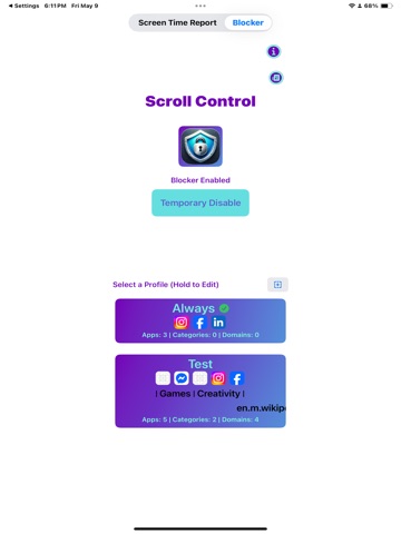 Scroll Control iPad screenshot