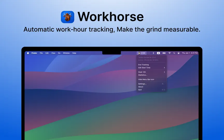 Скриншот Workhorse - Work Hours Tracker на iPhone 1