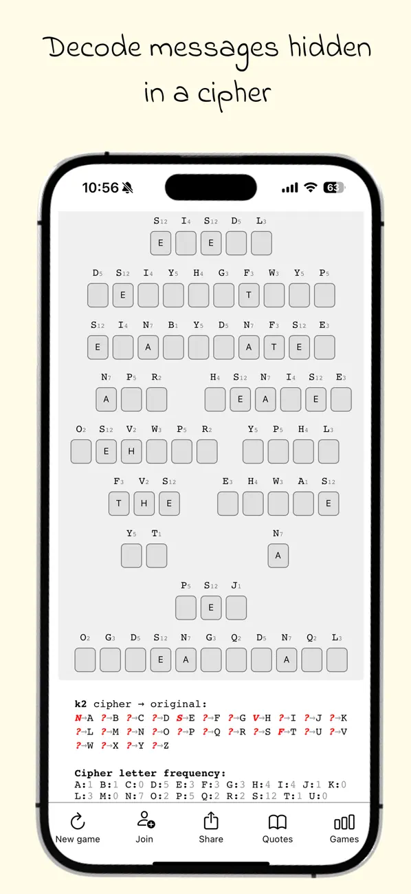 #1. Cipher Challenge - Codebusters (iOS) De: Bao Lei