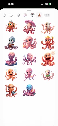 Splash Octopus Stickers Screenshot 3 of 4