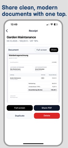 Invoice maker: Kleinquittung Screenshot 2 of 8