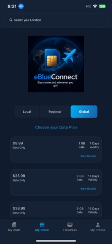 eBlueConnect: eSIM & Flexipass screenshot
